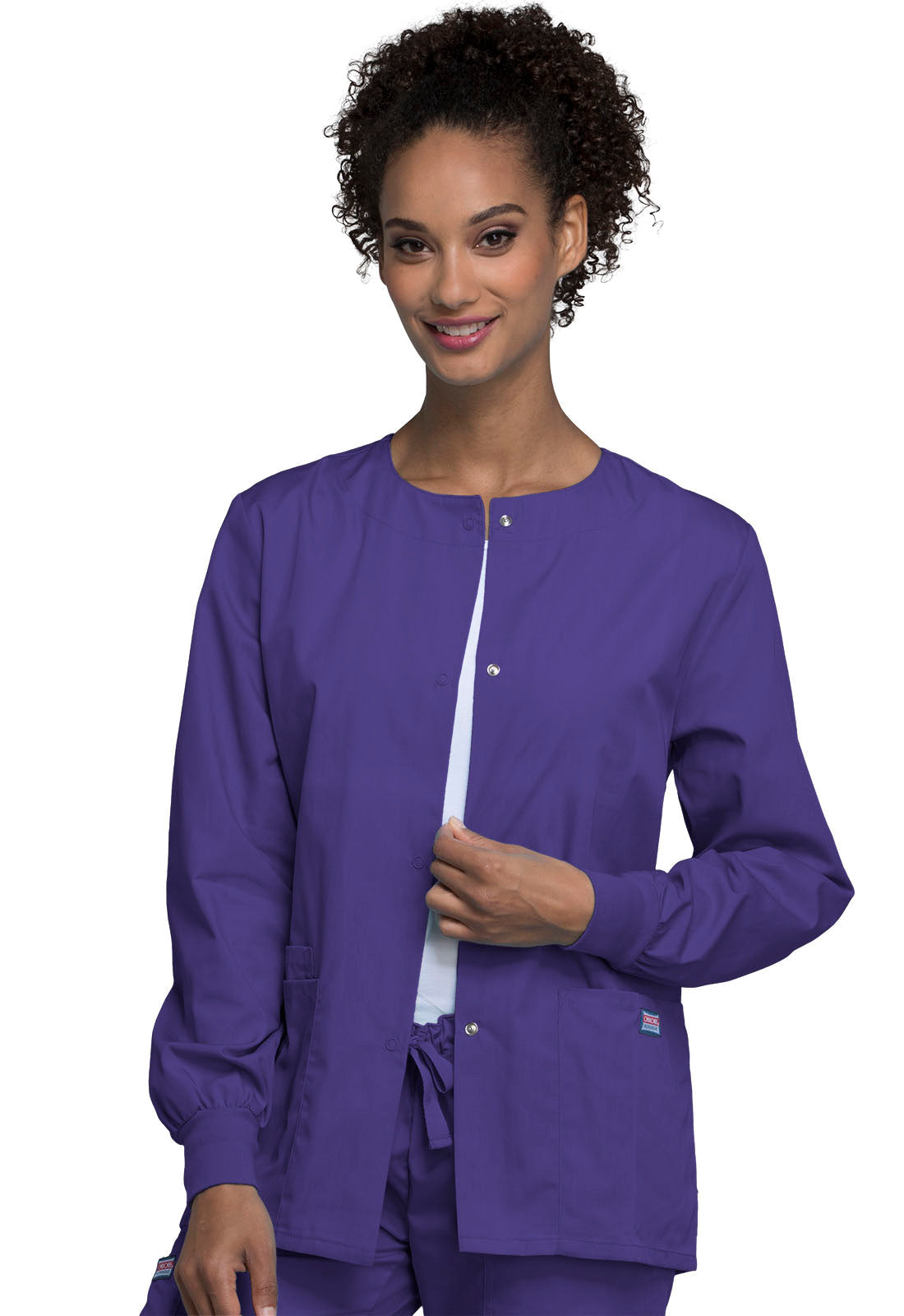 Women's Snap Front Warm-Up Jacket - Grape